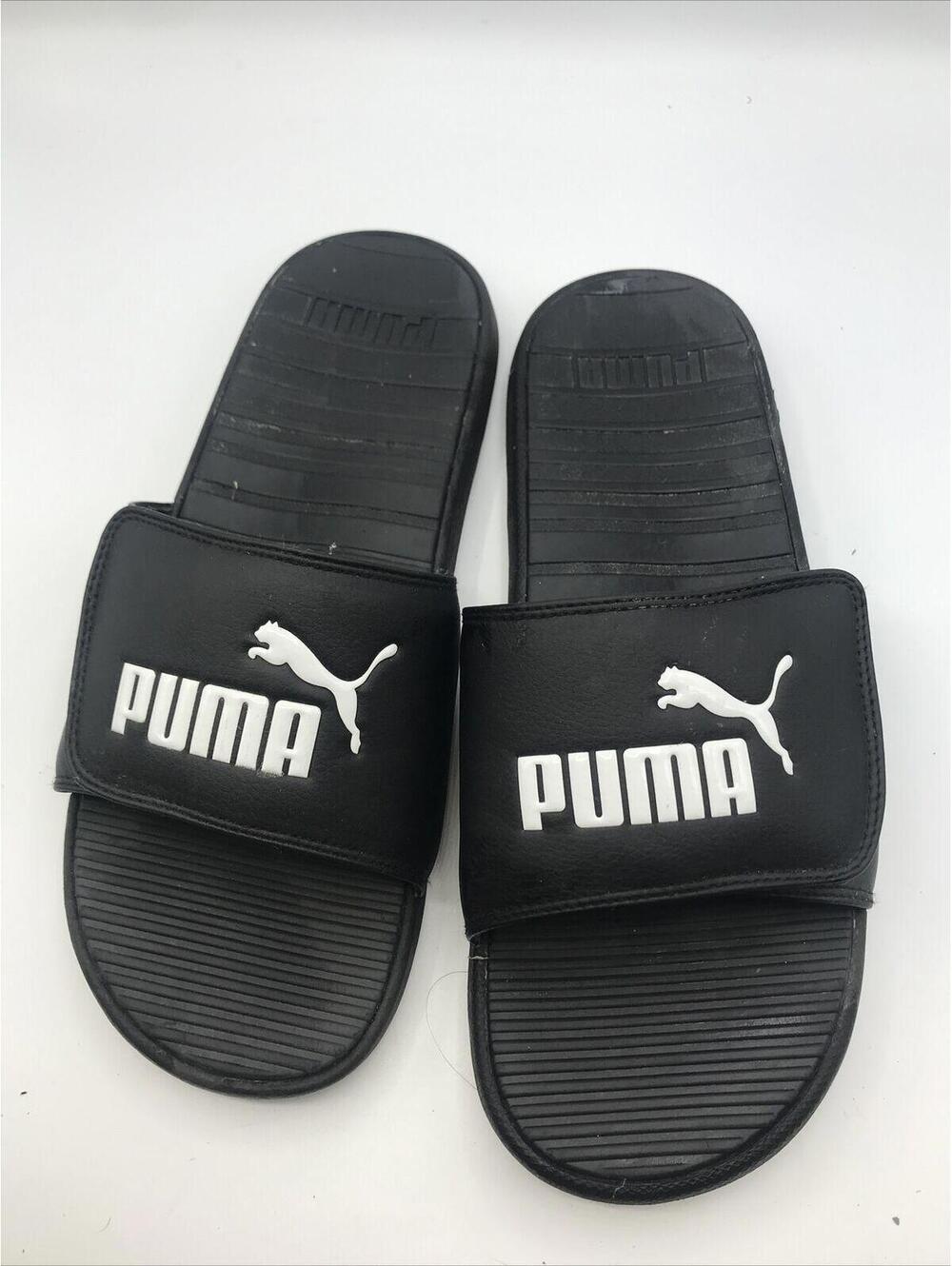 PUMA Cool Cat Sport Men's Slides   Puma logo Black White, US 12 Slip on